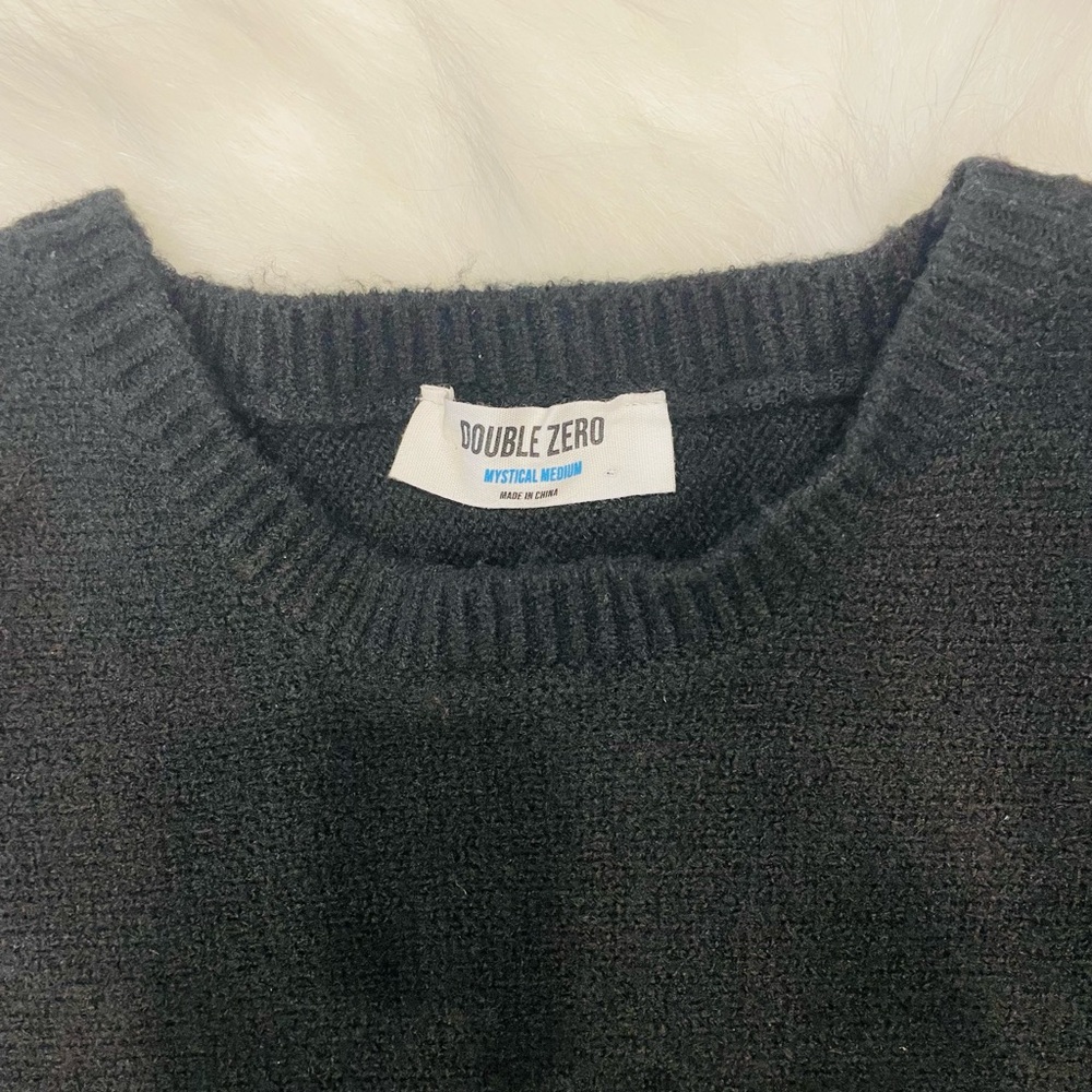 Double Zero ,Charcoal Crewneck Sweater - Picture 3 of 3